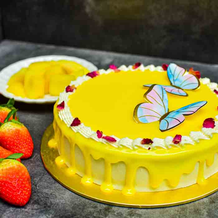 MANGO STRAWBERRY BIRTHDAY CAKE
